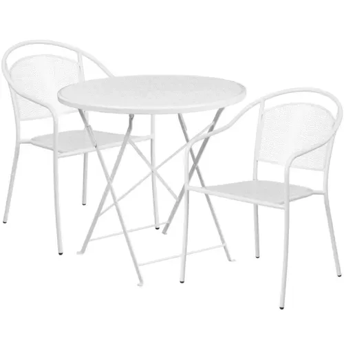 Flash Furniture CO-30RDF-03CHR2-WH-GG Patio Table Set