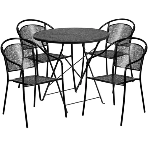 Flash Furniture CO-30RDF-03CHR4-BK-GG Patio Table Set