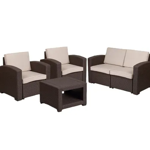 Flash Furniture DAD-SF-112T-CBN-GG Outdoor Patio Set