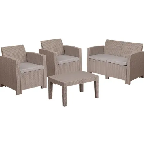 Flash Furniture DAD-SF-112T-CRC-GG Outdoor Patio Set