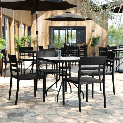 Flash Furniture Flash Furniture DHF-317-APP-BLK-GG Patio Chair