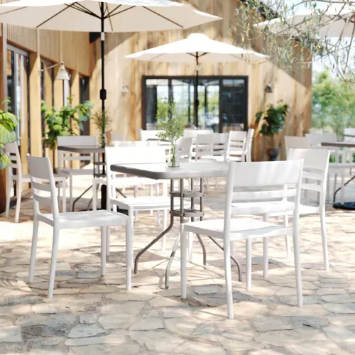 Flash Furniture Flash Furniture DHF-317-APP-WH-GG Patio Chair