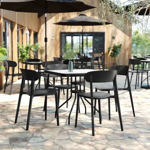 Flash Furniture Flash Furniture DHF-340-APP-BLK-GG Patio Chair