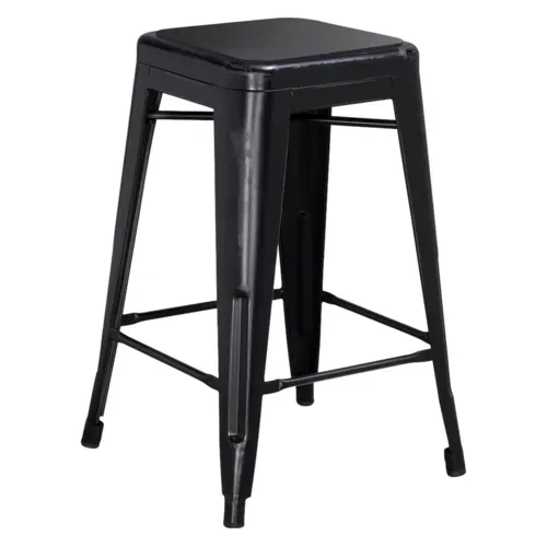 Flash Furniture Flash Furniture ET-BT3503-24-BK-PL2B-GG Kai Stool