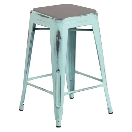 Flash Furniture Flash Furniture ET-BT3503-24-DB-PL2G-GG Kai Stool