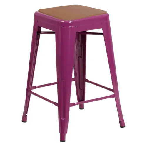 Flash Furniture Flash Furniture ET-BT3503-24-PUR-PL2T-GG Kai Stool
