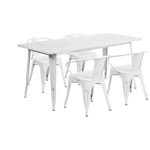 Flash Furniture ET-CT005-4-70-WH-GG Table and Chair Set