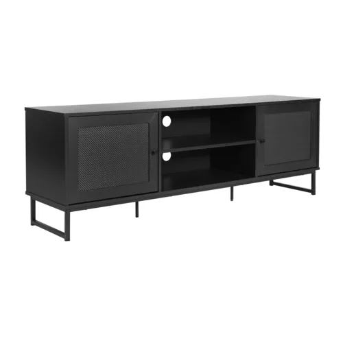 Flash Furniture Flash Furniture EV-ET4216-ZZ-BLK-GG Malaki Mid-Century Modern 65-inch TV Stand