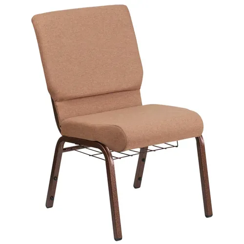 Flash Furniture FD-CH02185-CV-BN-BAS-GG Hercules Series Stacking Church Chair