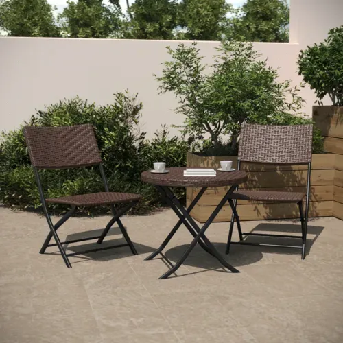 Flash Furniture Flash Furniture FV-FWA085-BRN-BLK-GG Rouen Three Piece Foldable Tables