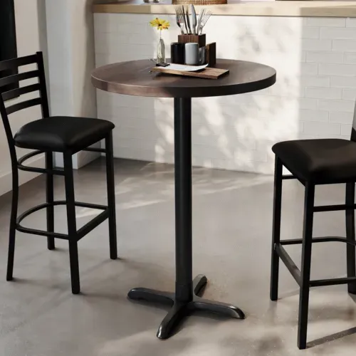 Flash Furniture Flash Furniture GSF-RD30-DKBRN-T2222B-GG Bennett Commercial Indoor Tabletop