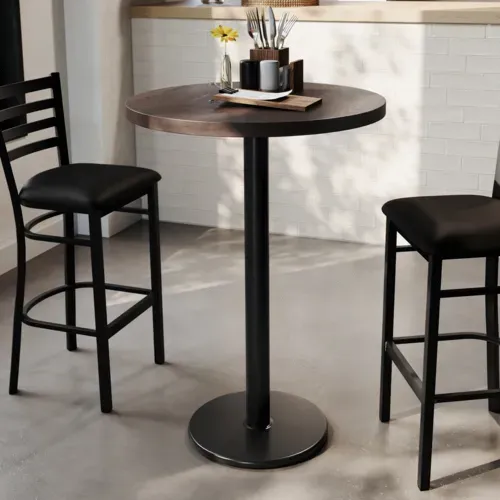 Flash Furniture Flash Furniture GSF-RD30-DKBRN-TR18B-GG Bennett Commercial Indoor Tabletop