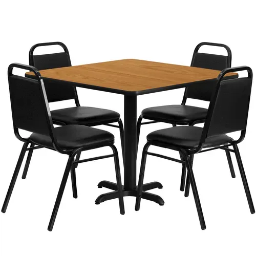 Flash Furniture HDBF1011-GG Table and Banquet Chair Set