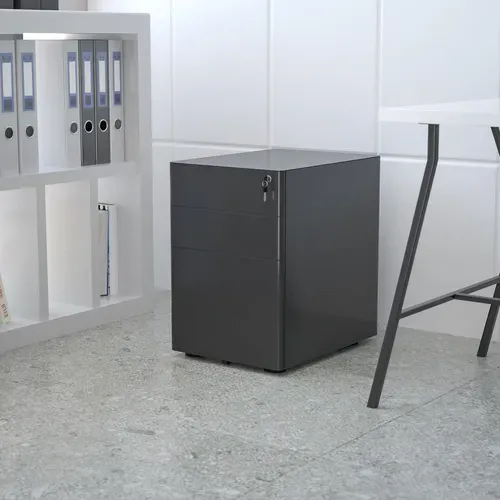 Flash Furniture HZ-CHPL-01-BK-GG Drawer Cabinet, Mobile