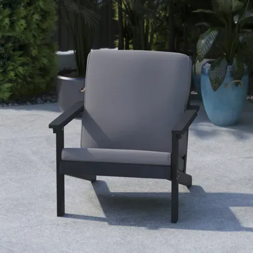 Flash Furniture Flash Furniture JJ-C14021-BK-GG Charlestown Resin Club Chair
