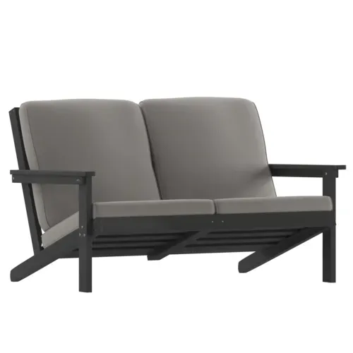 Flash Furniture Flash Furniture JJ-C14022-BK-GG Charlestown Resin Loveseat Club Chair