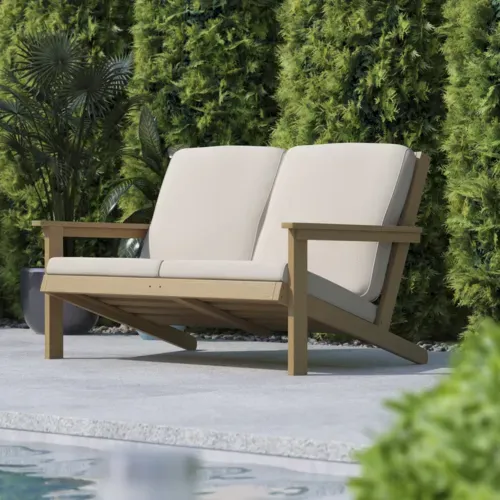Flash Furniture Flash Furniture JJ-C14022-BR-GG Charlestown Resin Loveseat Club Chair