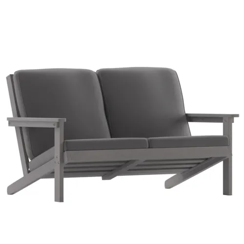 Flash Furniture Flash Furniture JJ-C14022-GY-GG Charlestown Resin Loveseat Club Chair