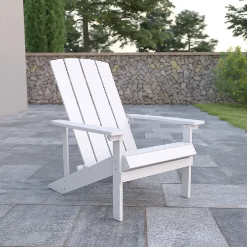 Flash Furniture JJ-C14501-WH-GG Chair, Adirondack