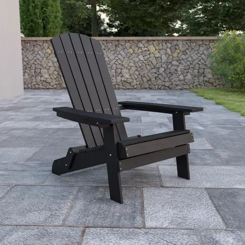 Flash Furniture JJ-C14505-BLK-GG Chair, Adirondack