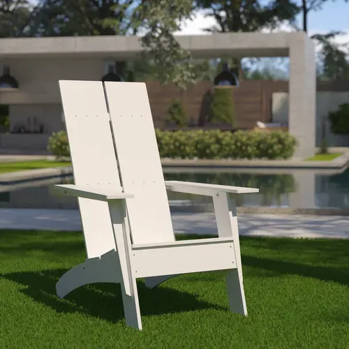 Flash Furniture JJ-C14509-WH-GG Chair, Adirondack