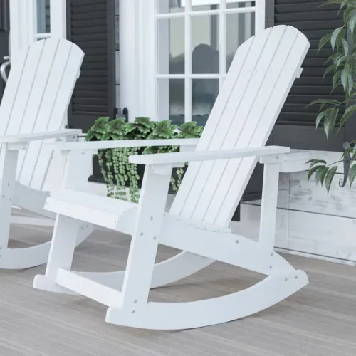 Flash Furniture Flash Furniture JJ-C14705-WH-GG Savannah Rocking Chair