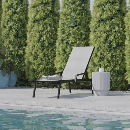Flash Furniture Flash Furniture JJ-LC323-BLK-GRY-GG Brazos Chaise Lounge Chair