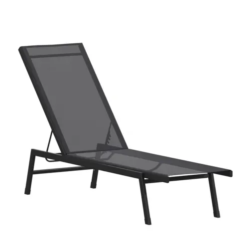 Flash Furniture Flash Furniture JJ-LC326-BLK-BLK-GG Brazos Chaise Lounge Chair