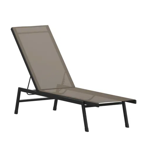 Flash Furniture Flash Furniture JJ-LC326-BLK-BR-GG Brazos Chaise Lounge Chair