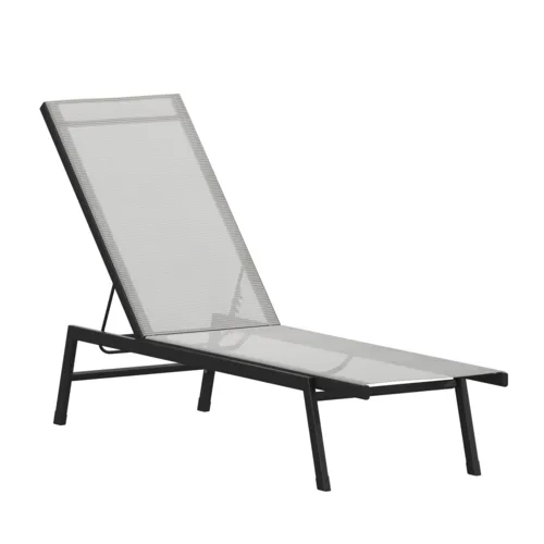 Flash Furniture Flash Furniture JJ-LC326-BLK-GRY-GG Brazos Chaise Lounge Chair