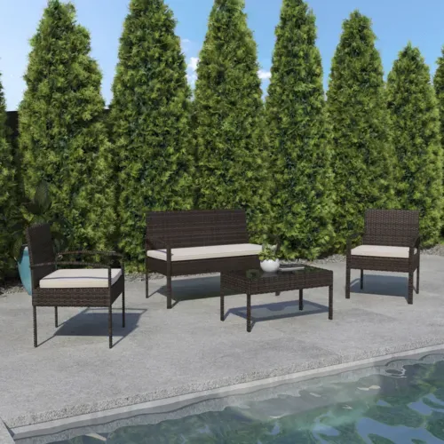 Flash Furniture Flash Furniture JJ-S312-BNBG-GG Outdoor Patio Set