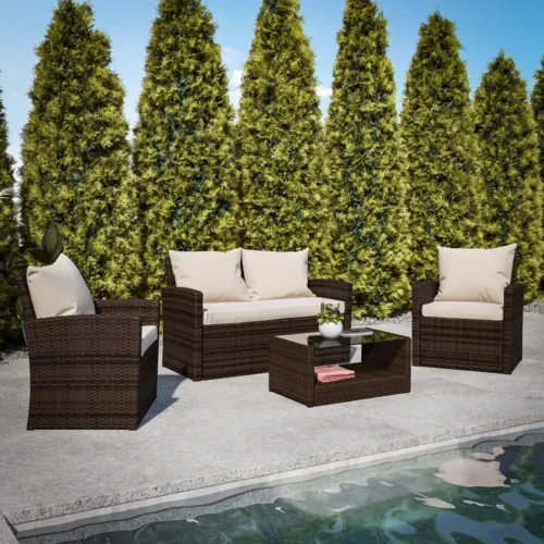 Flash Furniture Flash Furniture JJ-S351-BNBG-GG Outdoor Patio Set