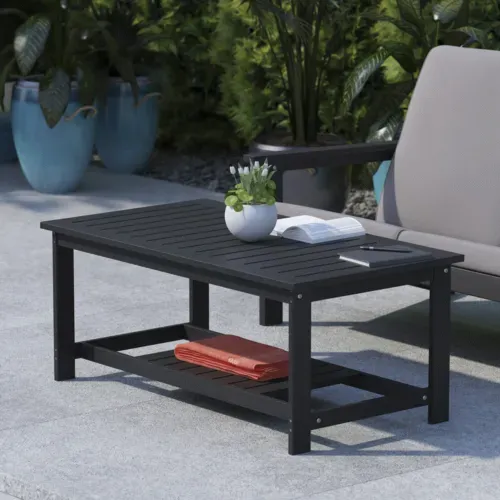 Flash Furniture Flash Furniture JJ-T14022-BK-GG Charlestown Adirondack Coffee Table