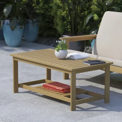 Flash Furniture Flash Furniture JJ-T14022-BR-GG Charlestown Adirondack Coffee Table