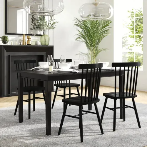Flash Furniture Flash Furniture KER-T-217EX-BLK-72-GG Henry Dining Table
