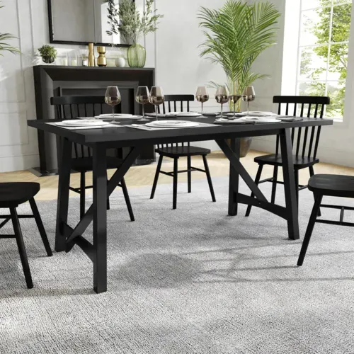 Flash Furniture Flash Furniture KER-T-851-BLK-60-GG Everly Dining Table