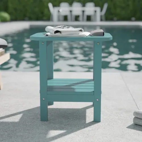 Flash Furniture Flash Furniture LE-HMP-1035-1517H-BL-GG Newport Adirondack Side Table