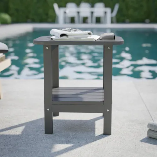 Flash Furniture Flash Furniture LE-HMP-1035-1517H-GY-GG Newport Adirondack Side Table
