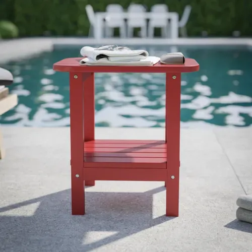 Flash Furniture Flash Furniture LE-HMP-1035-1517H-RD-GG Newport Adirondack Side Table