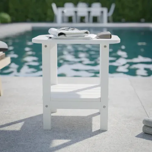 Flash Furniture Flash Furniture LE-HMP-1035-1517H-WT-GG Newport Adirondack Side Table