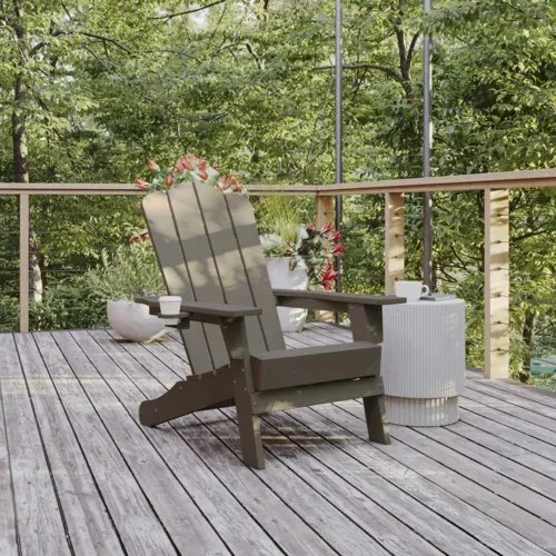 Flash Furniture Flash Furniture LE-HMP-1044-10-BR-GG Newport Adirondack Patio Chair