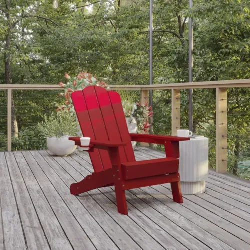 Flash Furniture Flash Furniture LE-HMP-1044-10-RD-GG Newport Adirondack Patio Chair
