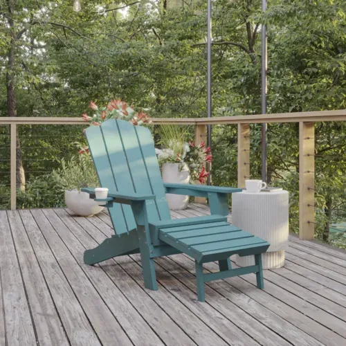 Flash Furniture Flash Furniture LE-HMP-1044-110-BL-GG Newport Adirondack Patio Chair