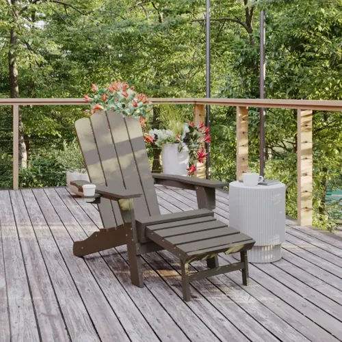 Flash Furniture Flash Furniture LE-HMP-1044-110-BR-GG Newport Adirondack Patio Chair