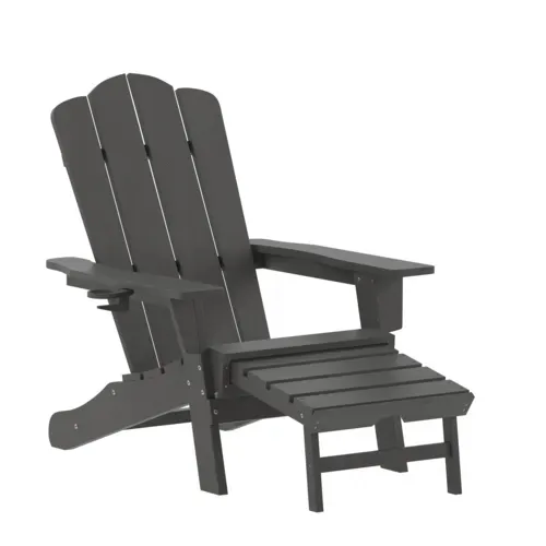 Flash Furniture Flash Furniture LE-HMP-1044-110-GY-GG Newport Adirondack Patio Chair