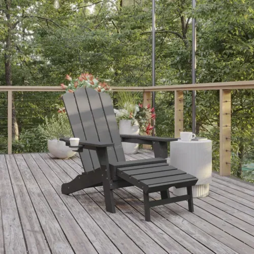 Flash Furniture Flash Furniture LE-HMP-1044-110-GY-GG Newport Adirondack Patio Chair