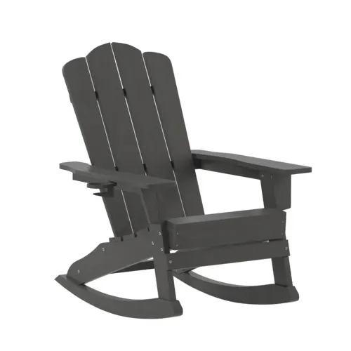 Flash Furniture Flash Furniture LE-HMP-1044-31-GY-GG Newport Adirondack Rocking Chair