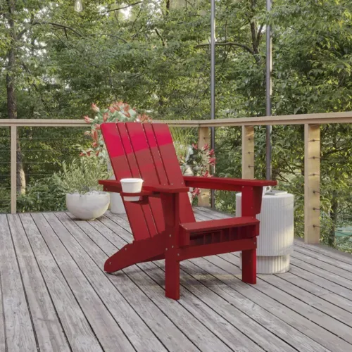 Flash Furniture Flash Furniture LE-HMP-1045-10-RD-GG Halifax Adirondack Patio Chair