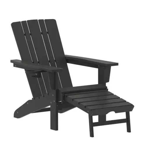 Flash Furniture Flash Furniture LE-HMP-1045-110-BK-GG Halifax Adirondack Patio Chair