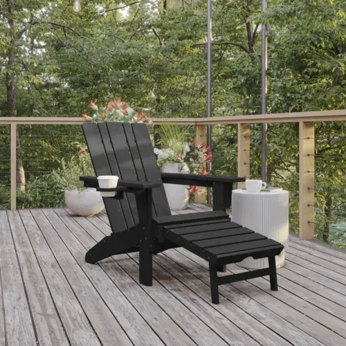Flash Furniture Flash Furniture LE-HMP-1045-110-BK-GG Halifax Adirondack Patio Chair